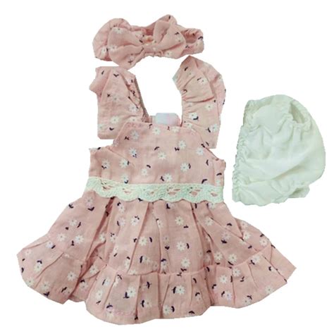 10 11 Inch Reborn Dolls Clothes Newborn Baby Outfit Baby Doll Dress Headband Underpants Set ...