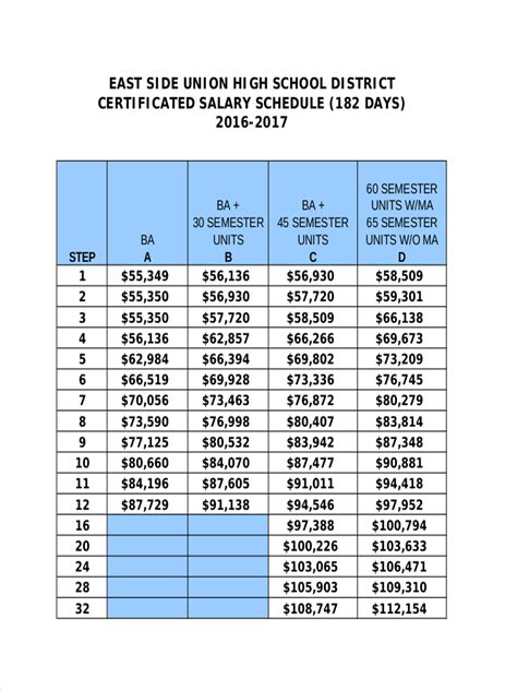 Salary Scale Template