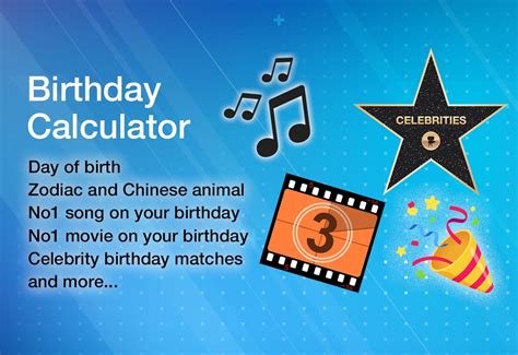 Birthday Calculator - Your Age, Day of Birth, Birthstone and more