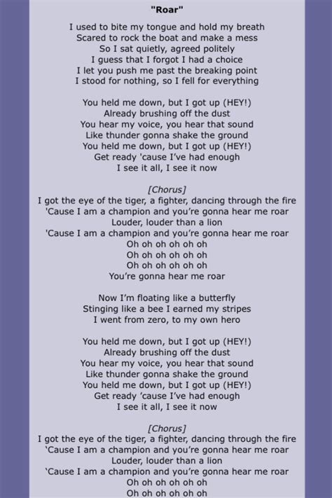 Katy Perry Roar Lyrics