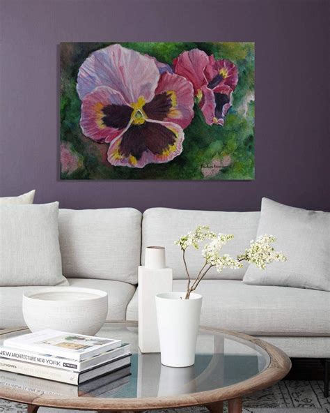 Flower Print Pansy Painting Pansy Flower Art Pink Flower - Etsy