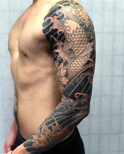 Pin by Илья on Fish | Japanese tattoo, Japanese sleeve tattoos, Koi tattoo sleeve