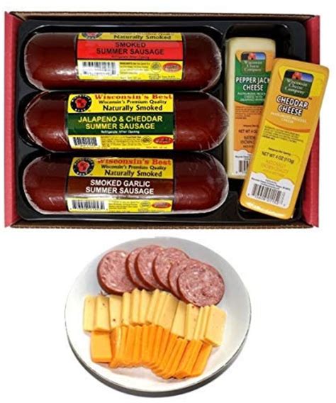 Wisconsin's Best and Wisconsin Cheese Company's Premium Cheese and Sausage Sampler Gift Basket ...