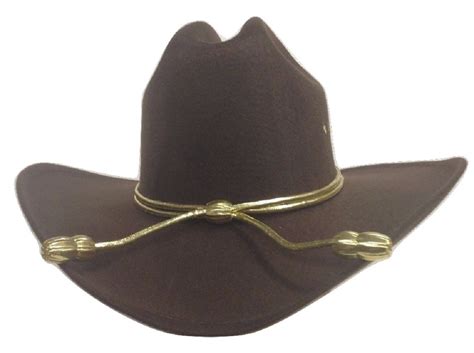 Carl Rick Grimes King County Sheriff Hat Brown Cowboy Western Gold Cord Lg/Xl