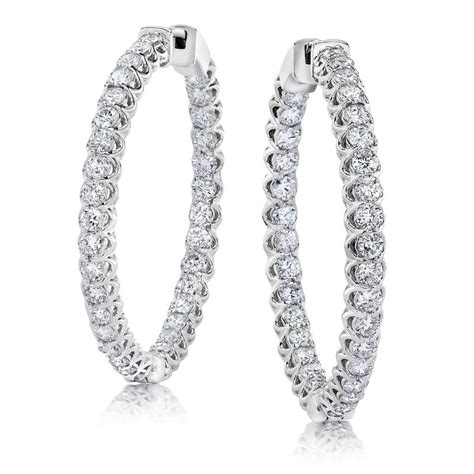 Gem Platinum Hoop Earring