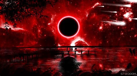 2560x1440 Resolution Red Eclipse Digital Art 1440P Resolution Wallpaper - Wallpapers Den