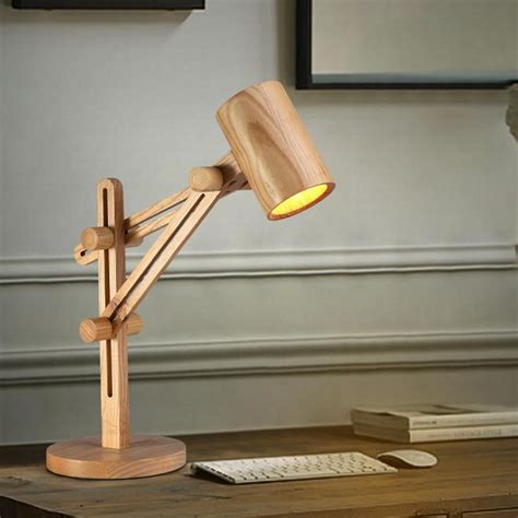 Unique Wooden Adjustable Desk Lamp with Wooden Shade and Sliding Arms | Деревянные лампы ...