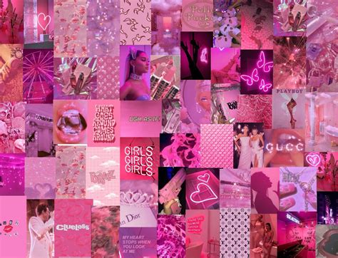 Hot Pink Y2K Aesthetic Digital Collage Kit 150 Pcs | Etsy