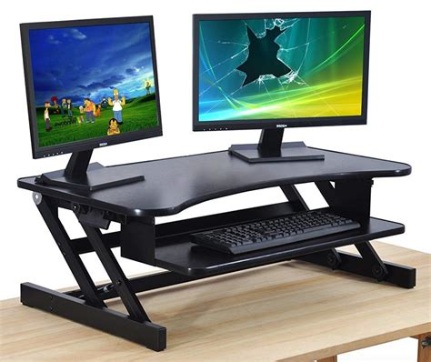 Standing Desk - The DeskRiser - Height Adjustable Sit Stand - Heavy Duty Supports up to 50 Lbs ...