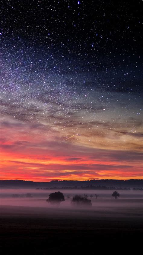 1920x1080px, 1080P free download | Light and dark, sunset, stars, night, galaxy, , mountain, sky ...