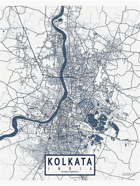 "Kolkata City Map of India - Coastal" Poster for Sale by deMAP ...