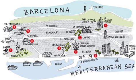 Map of barcelona showing tourist attractions - Map of barcelona spain tourist attractions ...