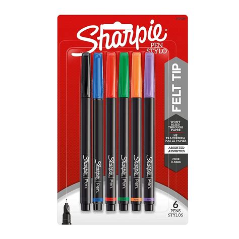 6 Writing, Calligraphy Sharpie Wraps Pens Fine Point Tip Pen, Stylo, 6 Colored Cute Kawaii Pens ...