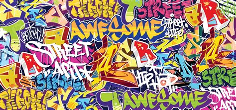 Colorful Graffiti Wall Art Background Street Art Hip-Hop Urban Vector ...