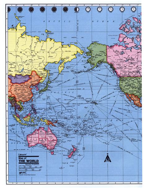 Detailed political map of Pacific Ocean with Time Zones | Time Zones of the World | World ...