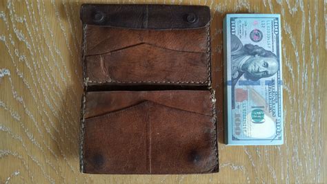 Antique Leather Wallet, Vintage Genuine Leather, Handmade - Etsy