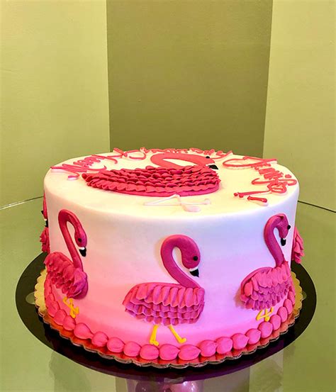 Flamingo Ruffle Layer Cake - Classy Girl Cupcakes