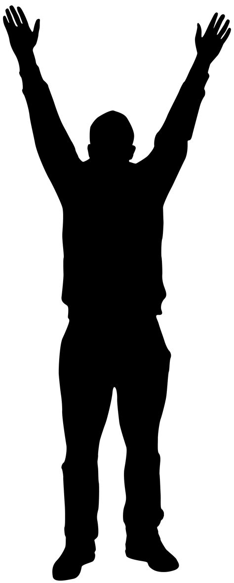 Silhouette Man Clip art - Man with Hands up Silhouette PNG Clip Art Image png download - 3219* ...