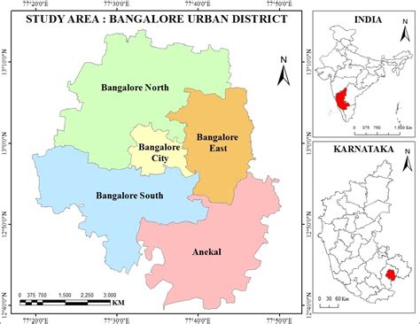 Bangalore Urban Map Bangalore Urban District Map (Karnataka India ...