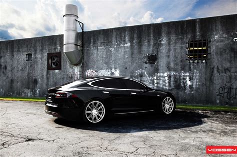 Stunning Black Tesla Model S Boasting Vossen Custom Wheels — CARiD.com ...