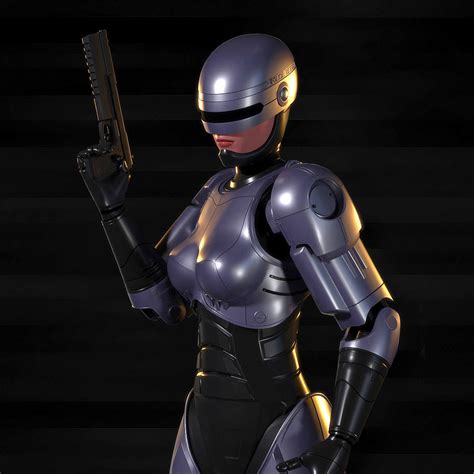 Robocop-Woman 3D model rigged | CGTrader