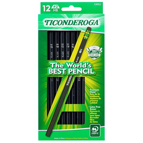 Ticonderoga Number 2 Soft Pencils, Wood-Cased Graphite Black Pencil, 12 Count - Walmart.com ...