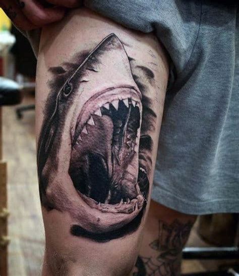 90 Shark Tattoo Designs For Men - Underwater Food Chain