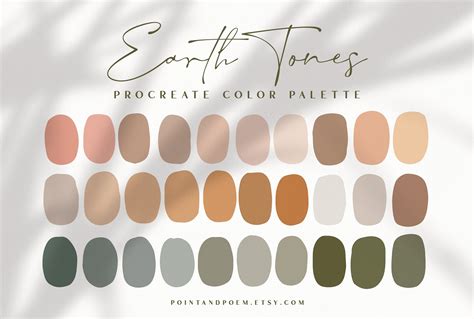 Procreate Color Palette Color Swatches Earth Tones Warm - Etsy | Earth tone color palette, Color ...