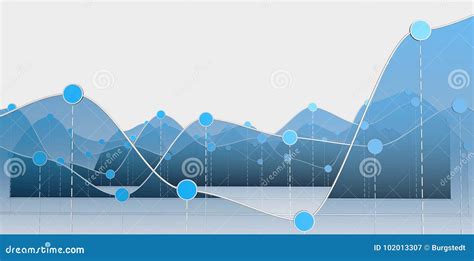 Blue Curve Chart or Line Graph Stock Illustration - Illustration of ...