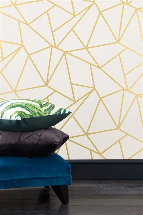 Buy Gold Detail Geometric Wallpaper from the Next UK online shop ...