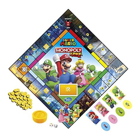 Monopoly Junior Super Mario Edition Board Game, Fun Kids' Ages 5 and Up ...