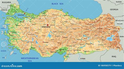 Physical Map Of Turkey