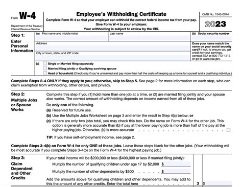 2023 W4 Tax Form - Printable Forms Free Online