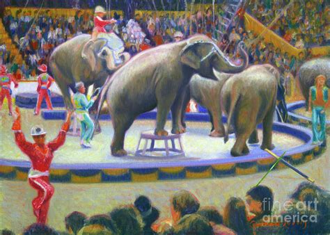 The Elephants King of the Circus Painting by Candace Lovely