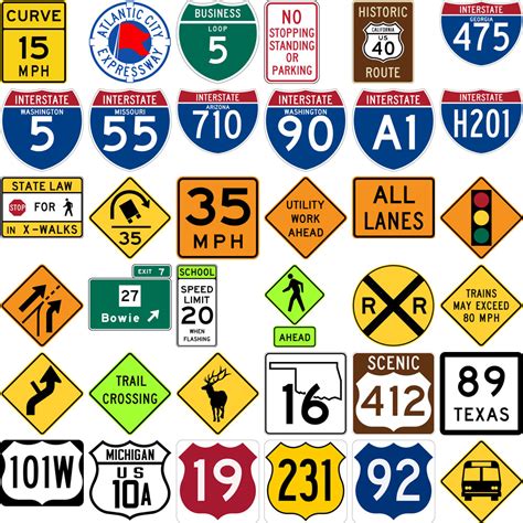 1000+ Road Signs in USA Vector | Super Coloring