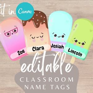 Editable Classroom Name Tags Summer Popsicle Ice Cream Tags - Etsy Ireland