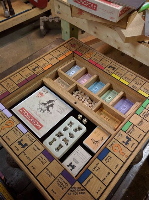 Homemade Monopoly Board http://ift.tt/2i108wY | Homemade board games, Wooden board games, Board ...