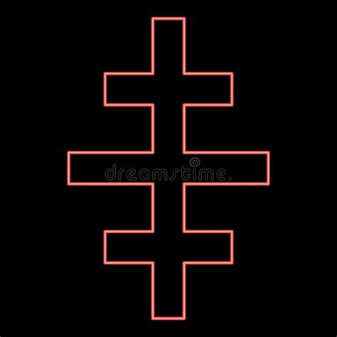 Neon Cross Papal Roman Church Red Color Vector Illustration Image Flat Style Stock Vector ...