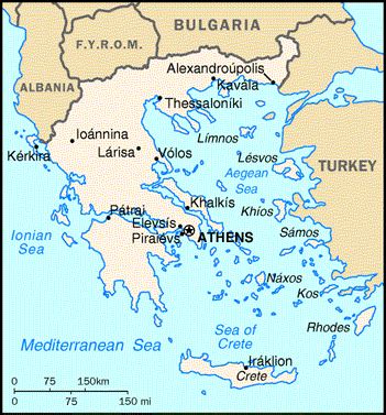 Modern Greece Map