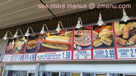 Menu at Costco Food Court pizzeria, Commerce, Telegraph Rd