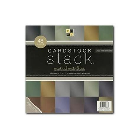 DCWV Stack Neutral Metallics - Cardstock - 12 in x 12 in - 48 sheets - card stock - Walmart.com ...