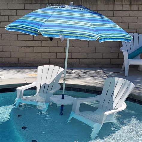 Baja Table Sun Shelf Umbrella Table for Ledge in Swimming Pool