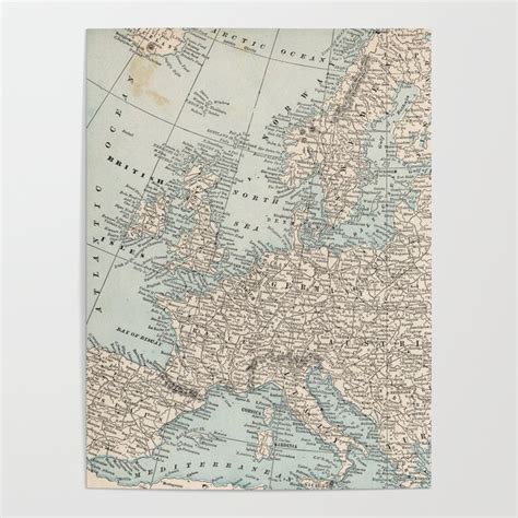 Vintage Map of Europe (1893) Poster by BravuraMedia | Society6