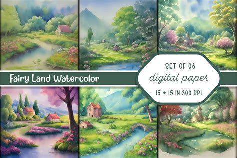 Fairy Tale Landscape Watercolor Painting Graphic by GFX Ground ...