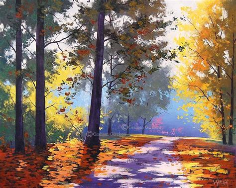 Autumn OIL PAINTING LISTED artist Original Landscape by