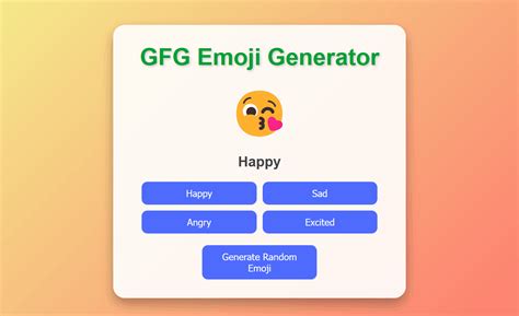 Create a Emoji Generator Using HTML CSS & JavaScript - GeeksforGeeks