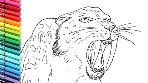 26+ Saber Tooth Tiger Sabertooth Coloring Page | harrumg