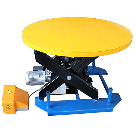 HRL1000 Stationary lift table with carousel turntable, rotating lift table, electric turntable ...