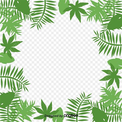 Palm Leaf Border Hd Transparent, Palm Leaf Border, Cartoon, Hand Painted, Vector PNG Image For ...