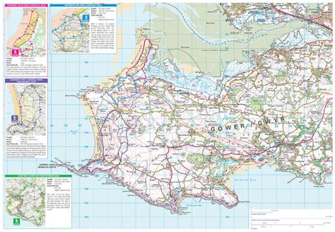 The Gower Map Including Swansea and 4 Circular Walks - The Little Map ...